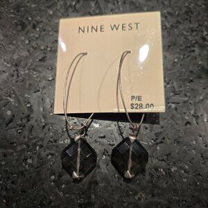 Nine West Faceted Black Drop Earrings
